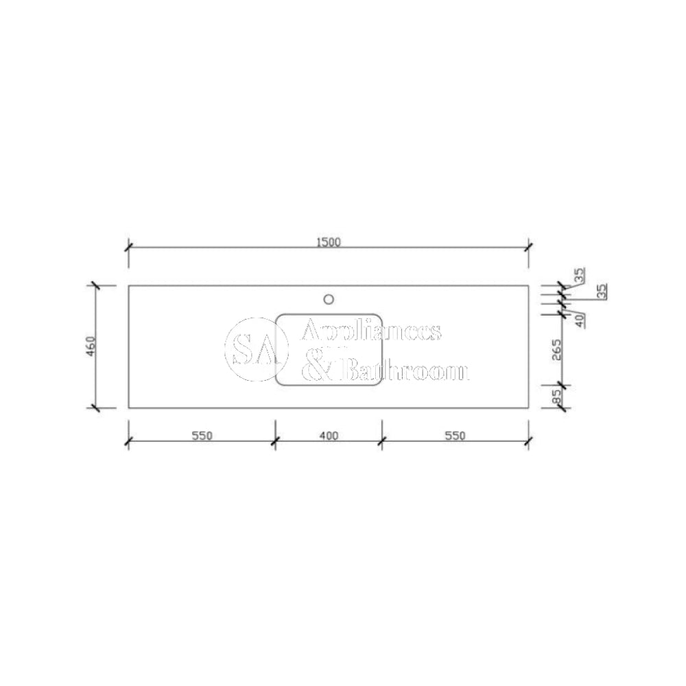 Aulic Tuscana Wall Hung Vanity with Crystal Ceramic Top CAWH42 Vanity Units