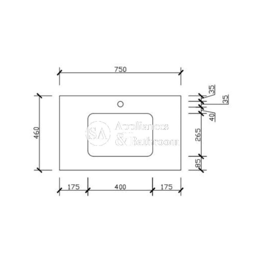 Aulic Tuscana Wall Hung Vanity with Crystal Ceramic Top CAWH42 Vanity Units