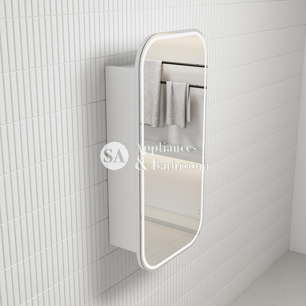 Aulic Vienna LED Matte White Shaving Cabinet 450 x 900mm LSCVIE-450-MW Frameless Mirrors & Cabinets