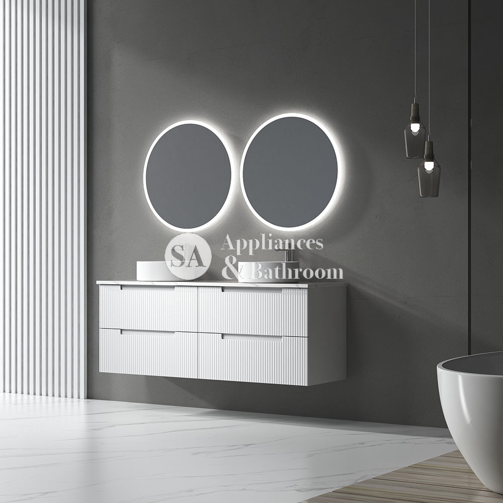 Aulic Windsor Round LED Mirror 700mm Matte White LMWIN-700-MW Matte White Mirrors