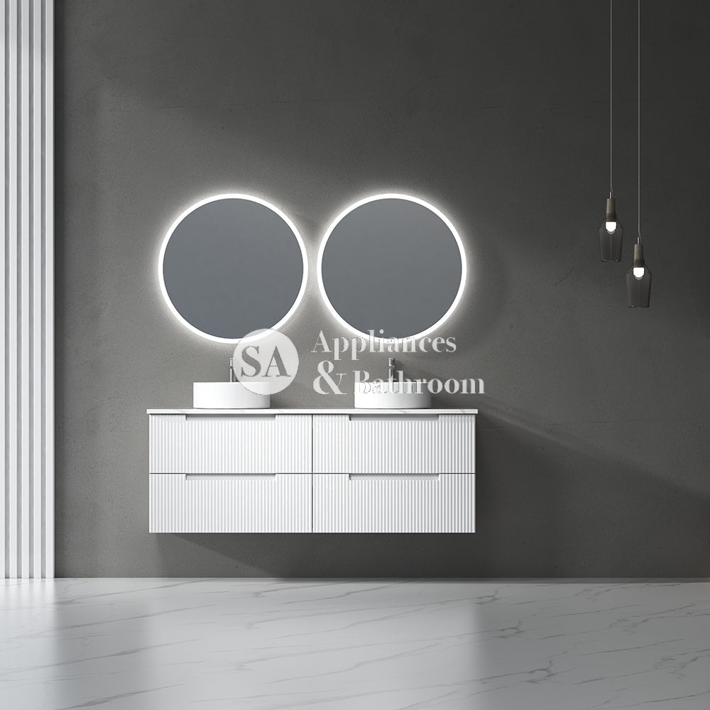 Aulic Windsor Round LED Mirror 900mm Matte White LMWIN-900-MW Matte White Mirrors