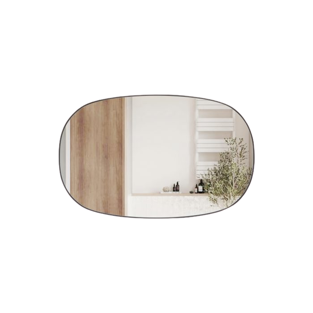 Aulic LMVAL-1100-GM Valmont Horizontal 1100mm LED Mirror, Gunmetal