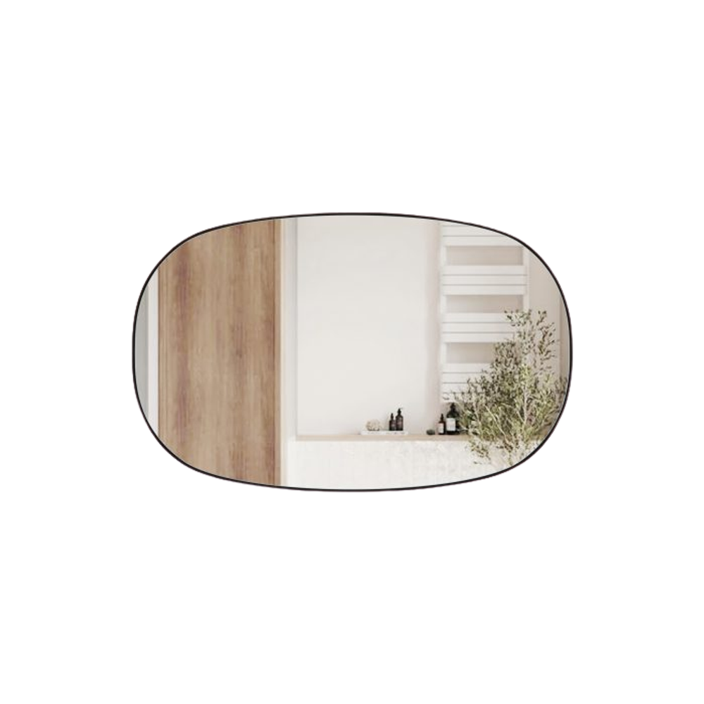 Aulic LMVAL-1100-MB Valmont Horizontal 1100mm LED Mirror, Matte Black