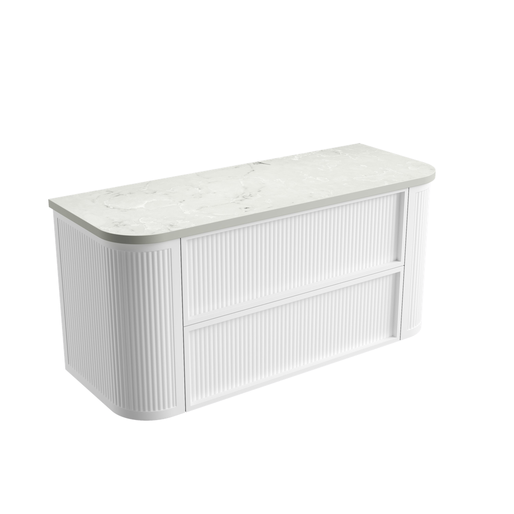 Aulic 1200mm RM1200WMWF Ramee Fluted Wall Hung Vanity, Matte White