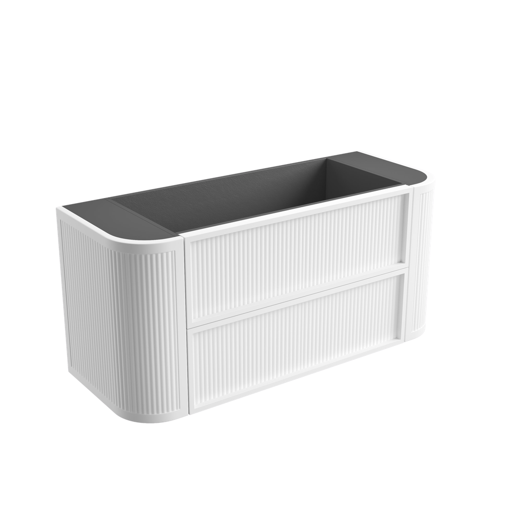 Aulic 1200mm RM1200WMWF Ramee Fluted Wall Hung Vanity, Matte White