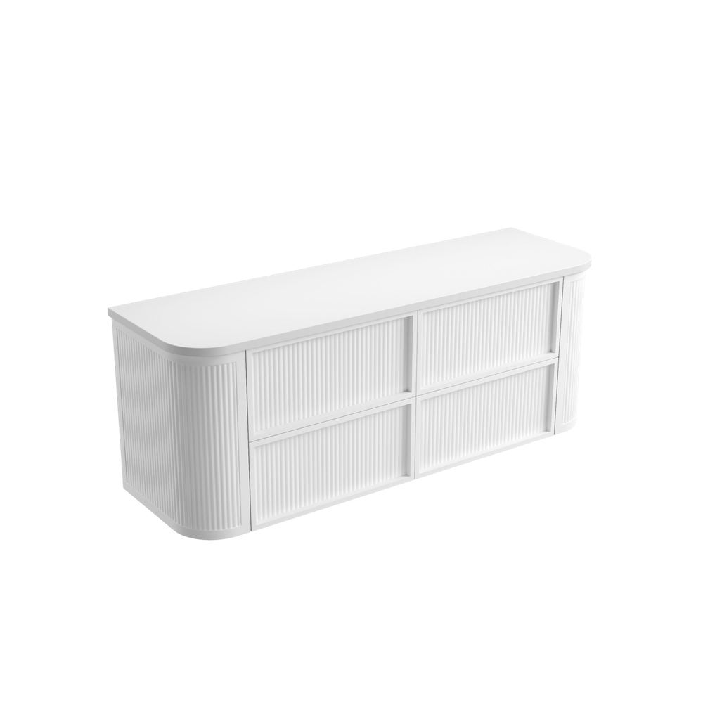 Aulic 1500mm RM1500WMWF Ramee Fluted Wall Hung Vanity, Matte White