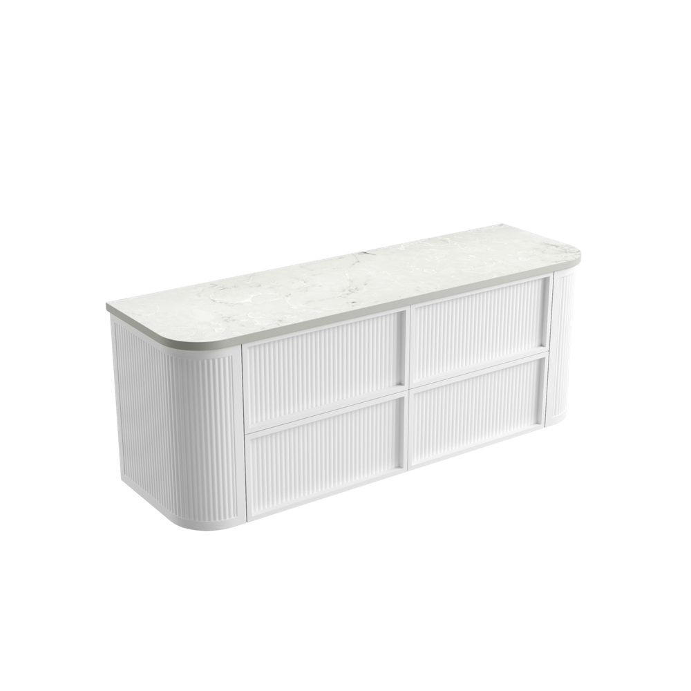 Aulic 1500mm RM1500WMWF Ramee Fluted Wall Hung Vanity, Matte White