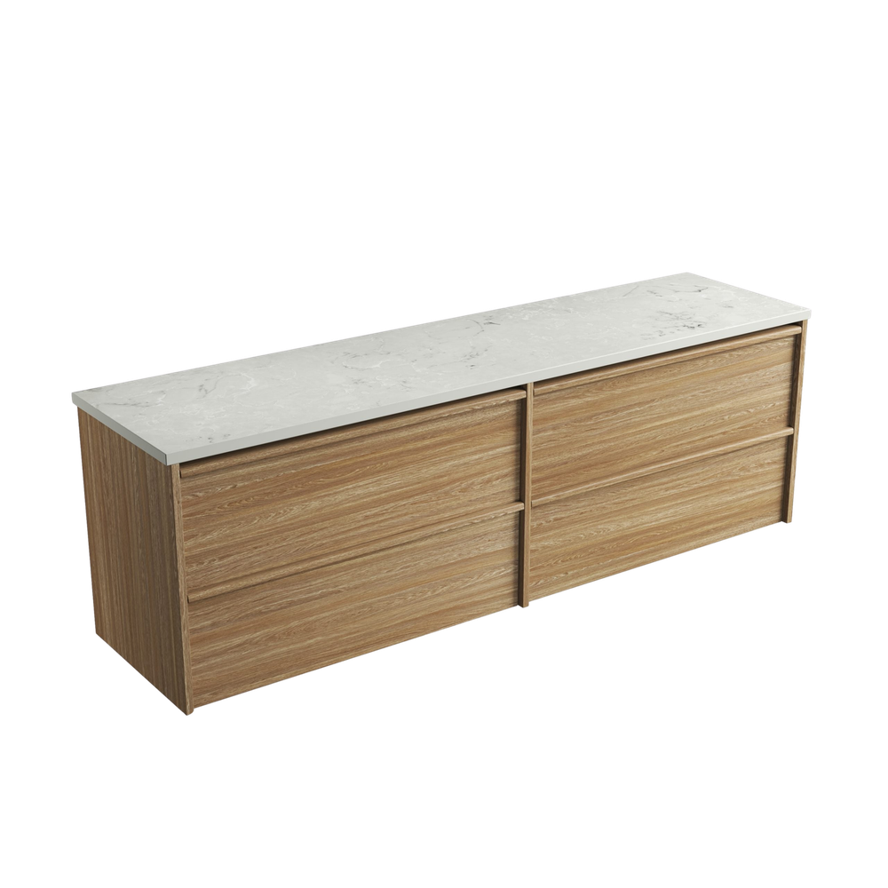 Aulic 1800mm VE1800WHA Venetta Framed Wall Hung Double Vanity Harvest Oak