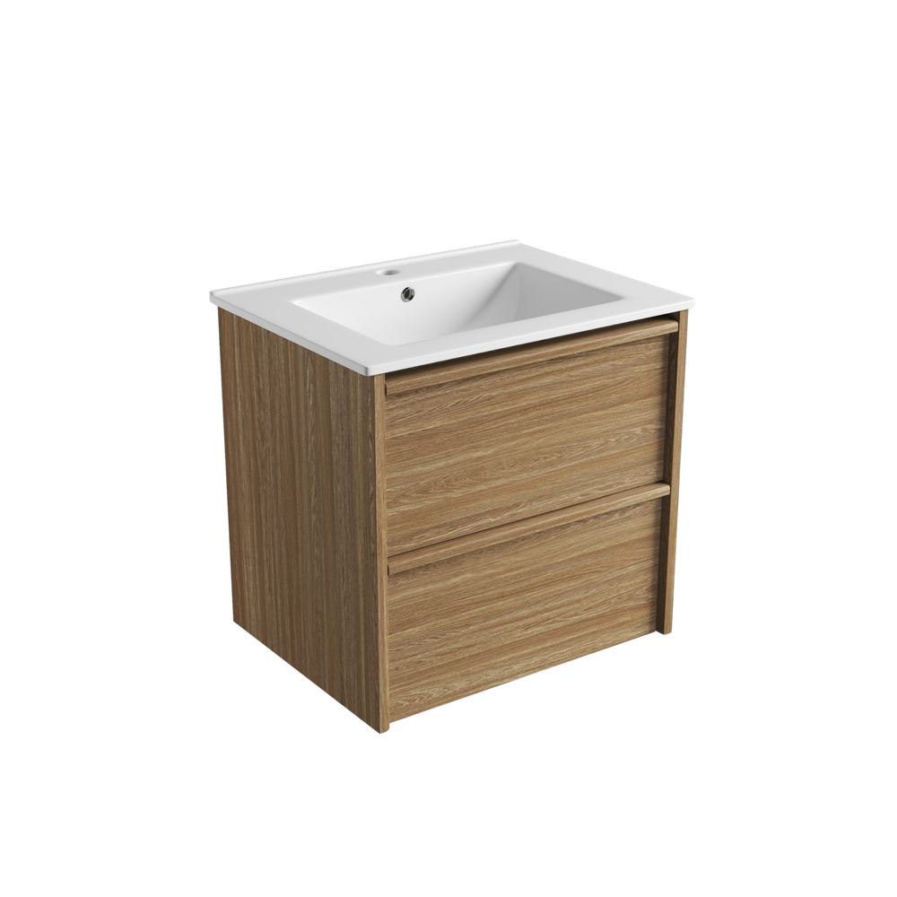 Aulic 600mm VE600WHA Venetta Framed Wall Hung Vanity Harvest Oak