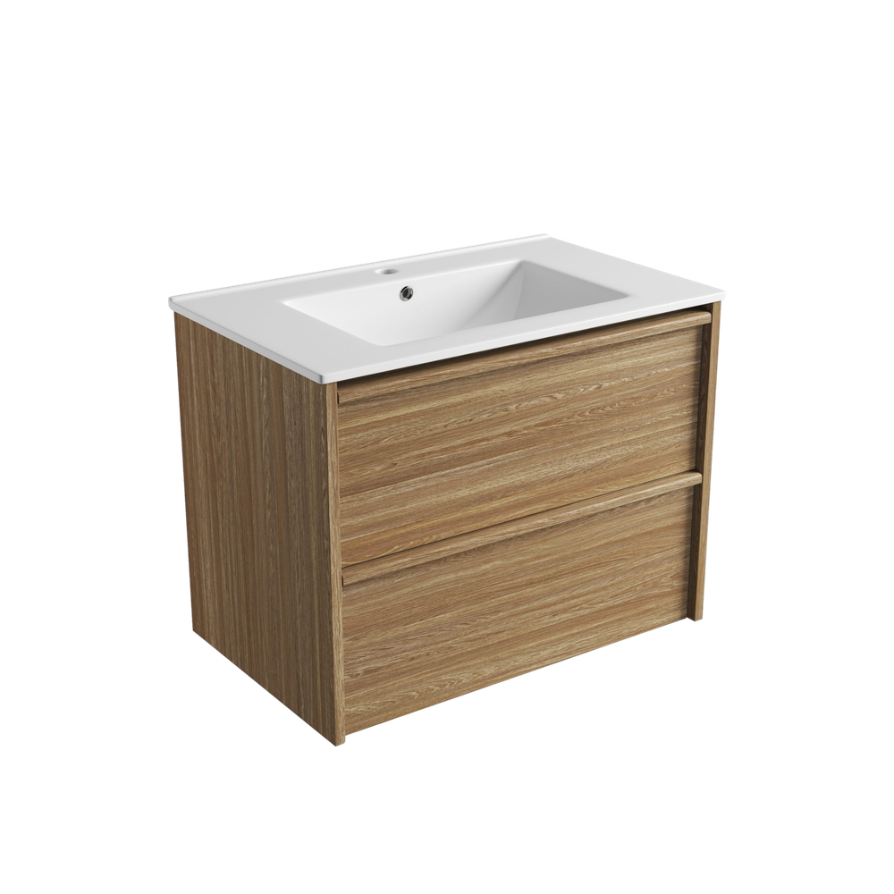 Aulic 750mm VE750WHA Venetta Framed Wall Hung Vanity Harvest Oak