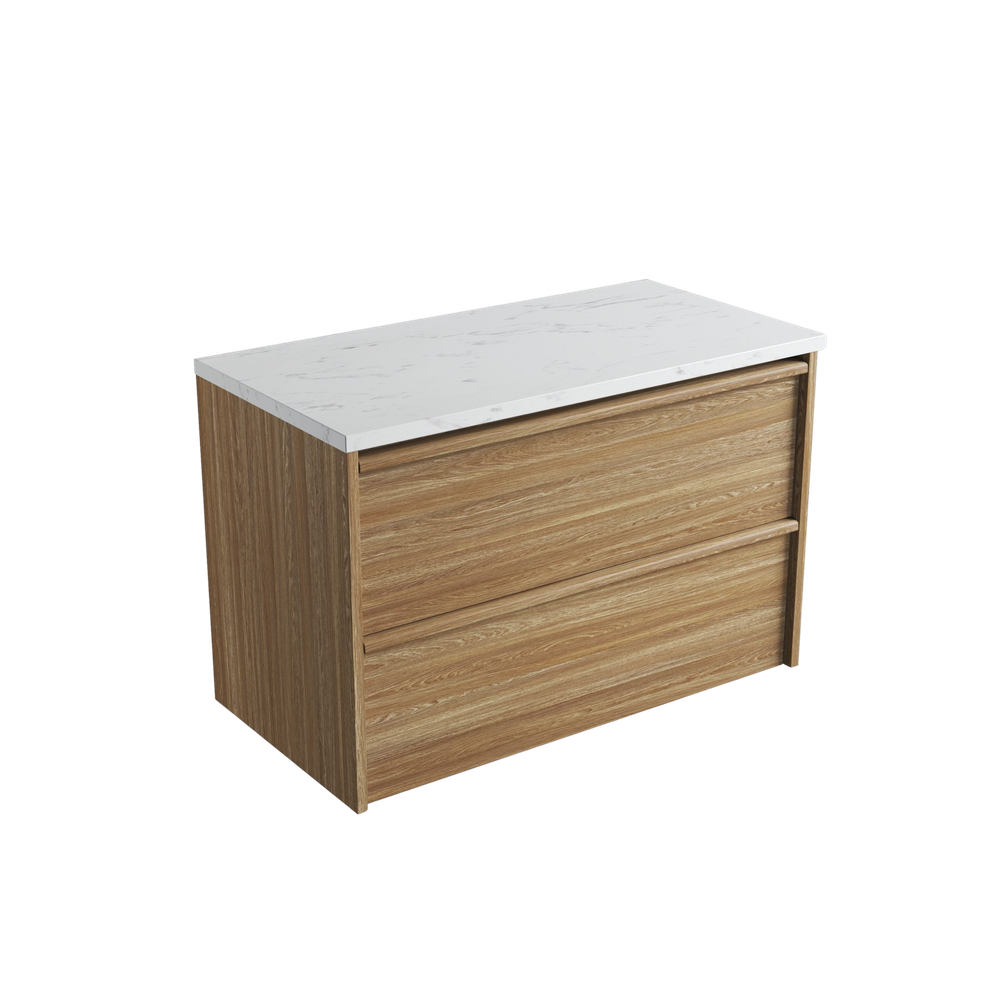 Aulic 900mm VE900WHA Venetta Framed Wall Hung Vanity Harvest Oak
