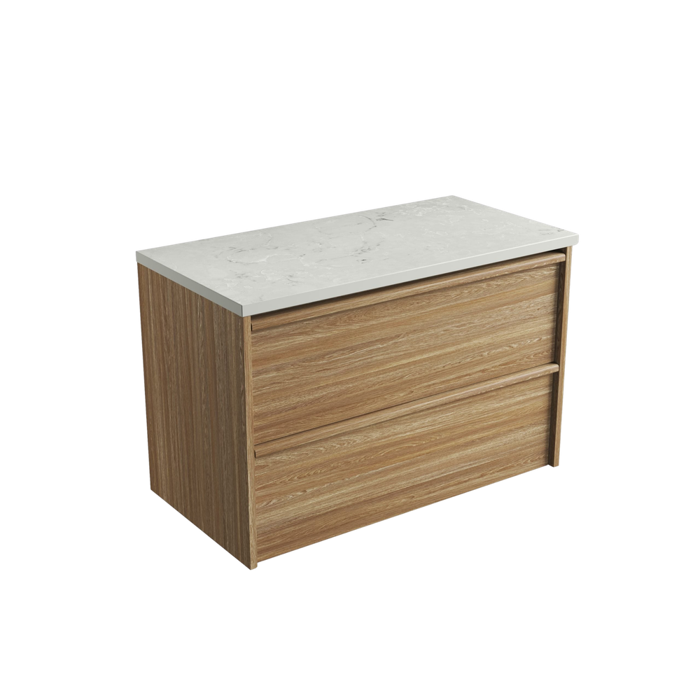 Aulic 900mm VE900WHA Venetta Framed Wall Hung Vanity Harvest Oak