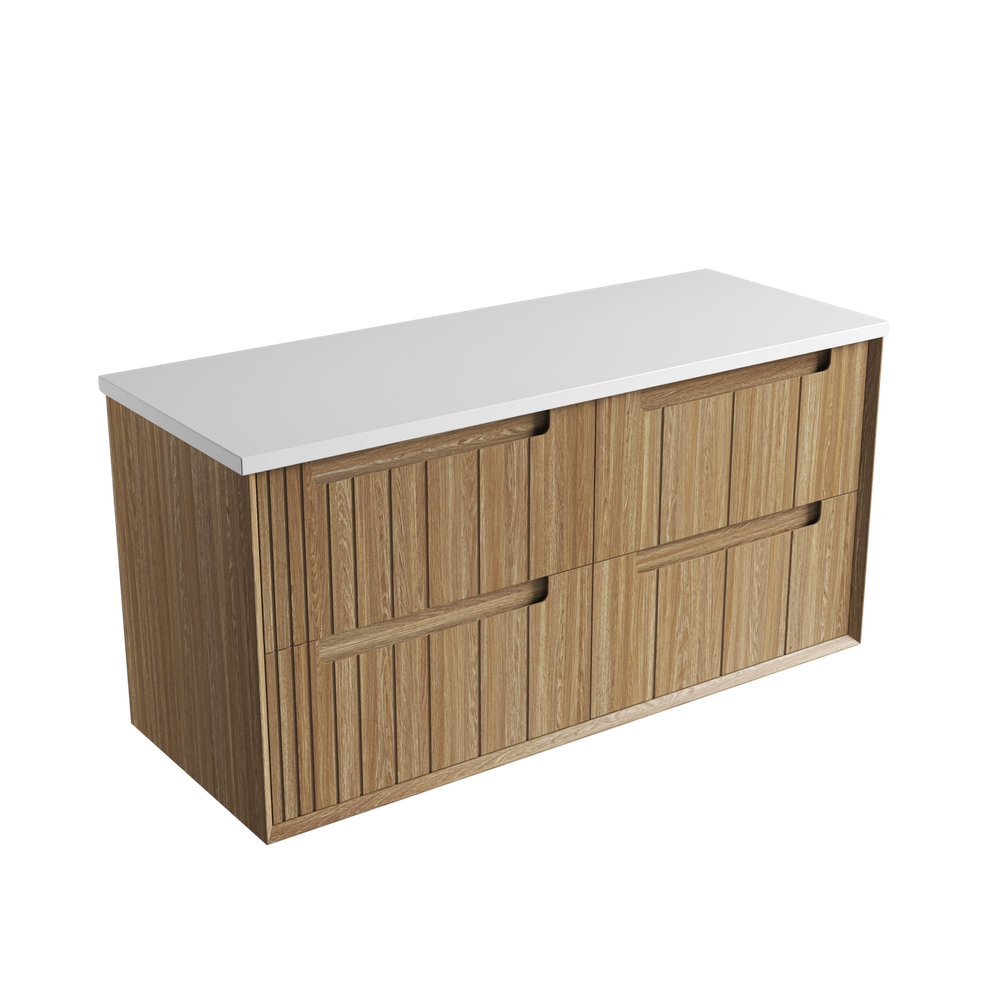 Aulic 1200mm VO1200WHA Voulari Framed Wall Hung Vanity, Harvest Oak