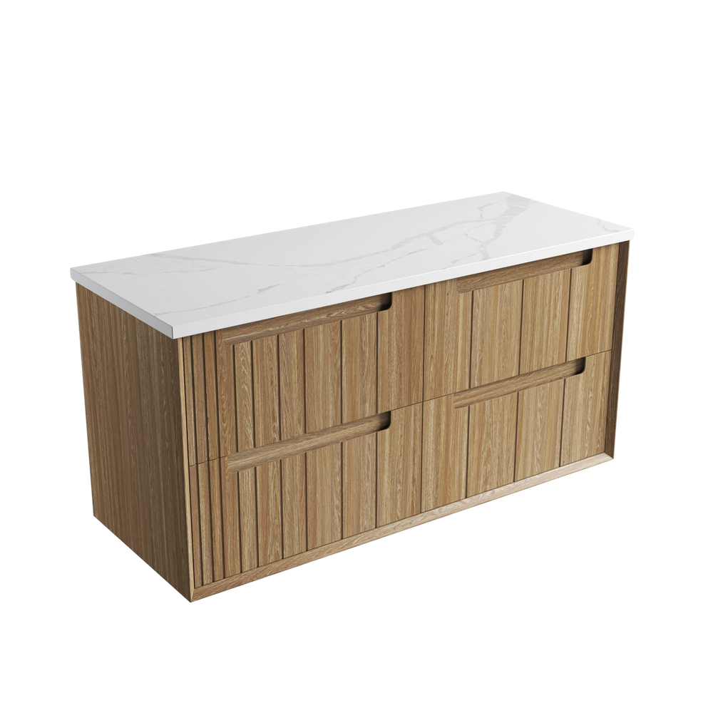 Aulic 1200mm VO1200WHA Voulari Framed Wall Hung Vanity, Harvest Oak