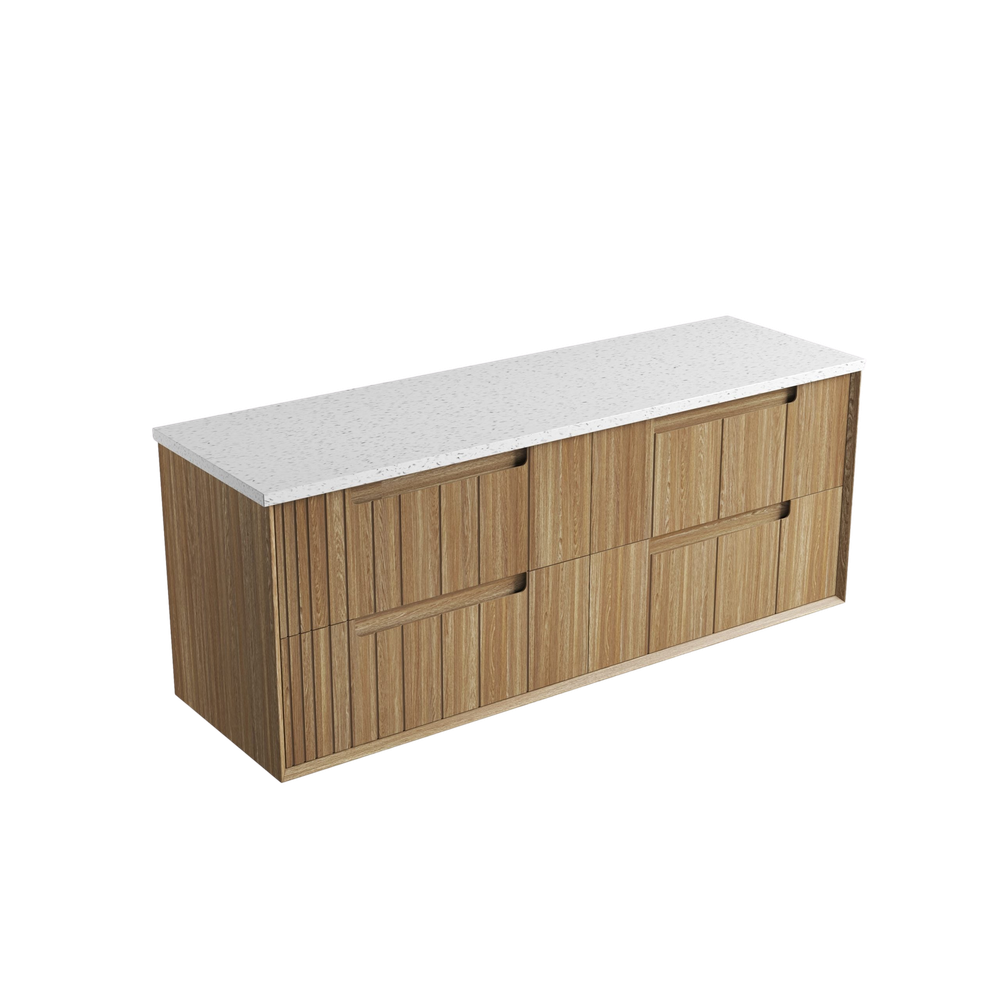 Aulic 1500mm VO1500WHA Voulari Framed Wall Hung Vanity, Harvest Oak