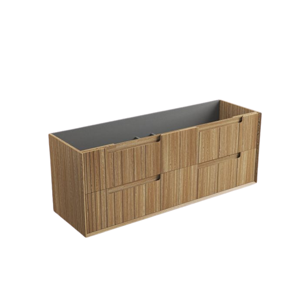 Aulic 1500mm VO1500WHA Voulari Framed Wall Hung Vanity, Harvest Oak