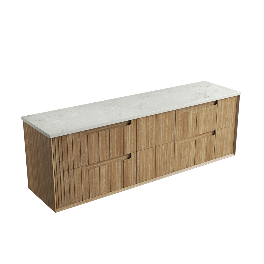 Aulic 1800mm VO1800WHA Voulari Framed Wall Hung Double Vanity, Harvest Oak