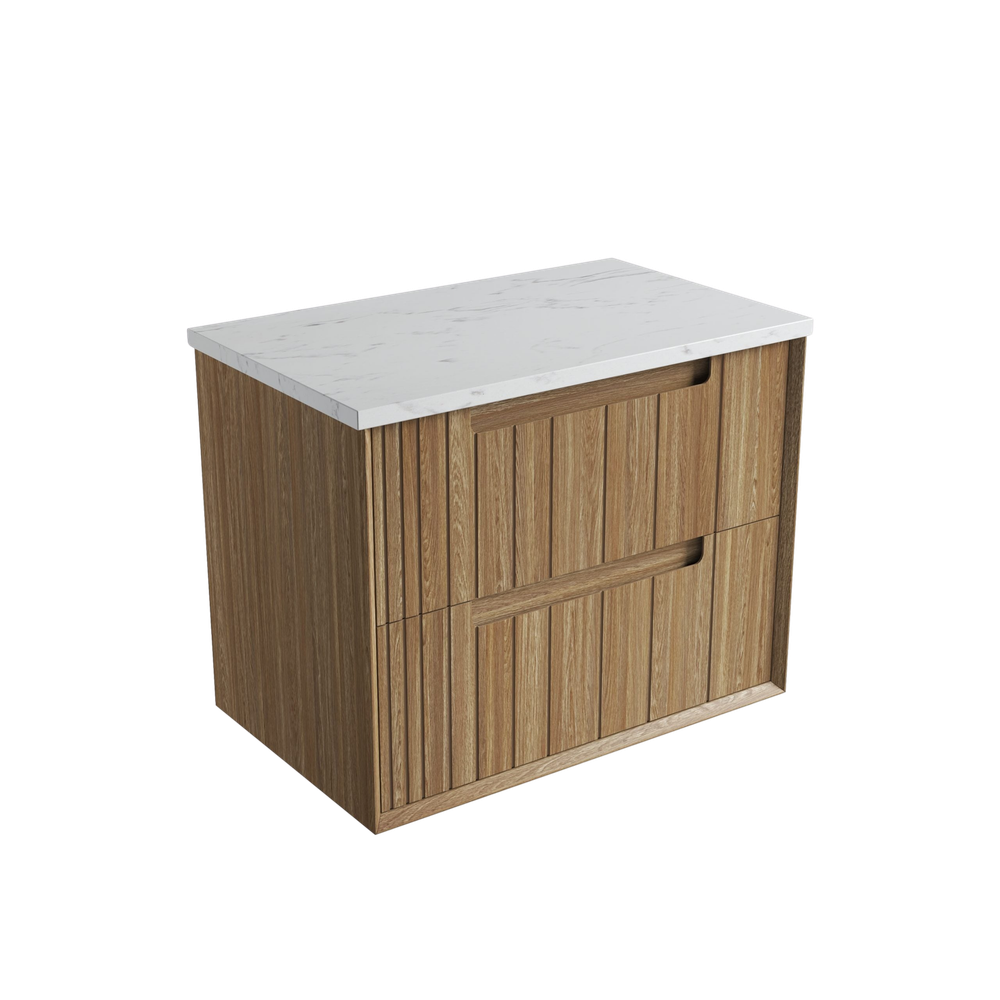Aulic 750mm VO750WHA Voulari Framed Wall Hung Vanity, Harvest Oak