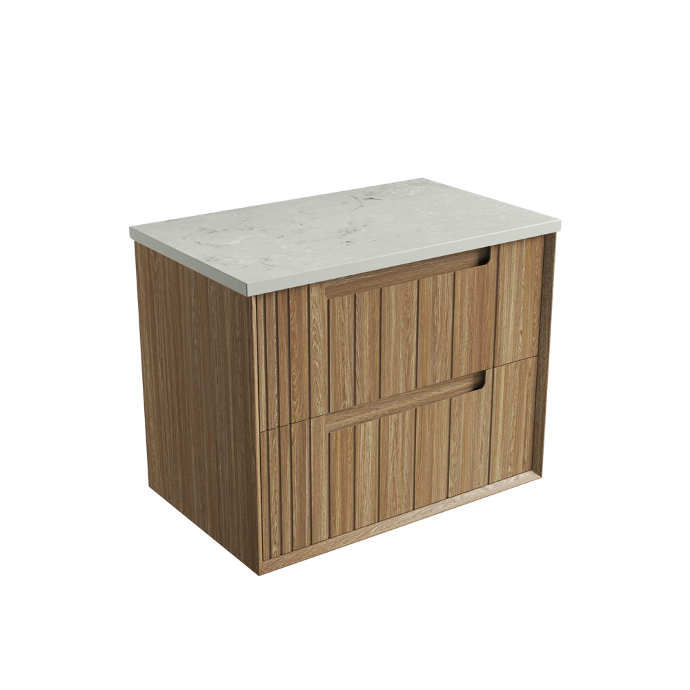 Aulic 750mm VO750WHA Voulari Framed Wall Hung Vanity, Harvest Oak