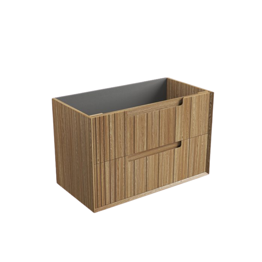 Aulic 900mm VO900WHA Voulari Framed Wall Hung Vanity, Harvest Oak