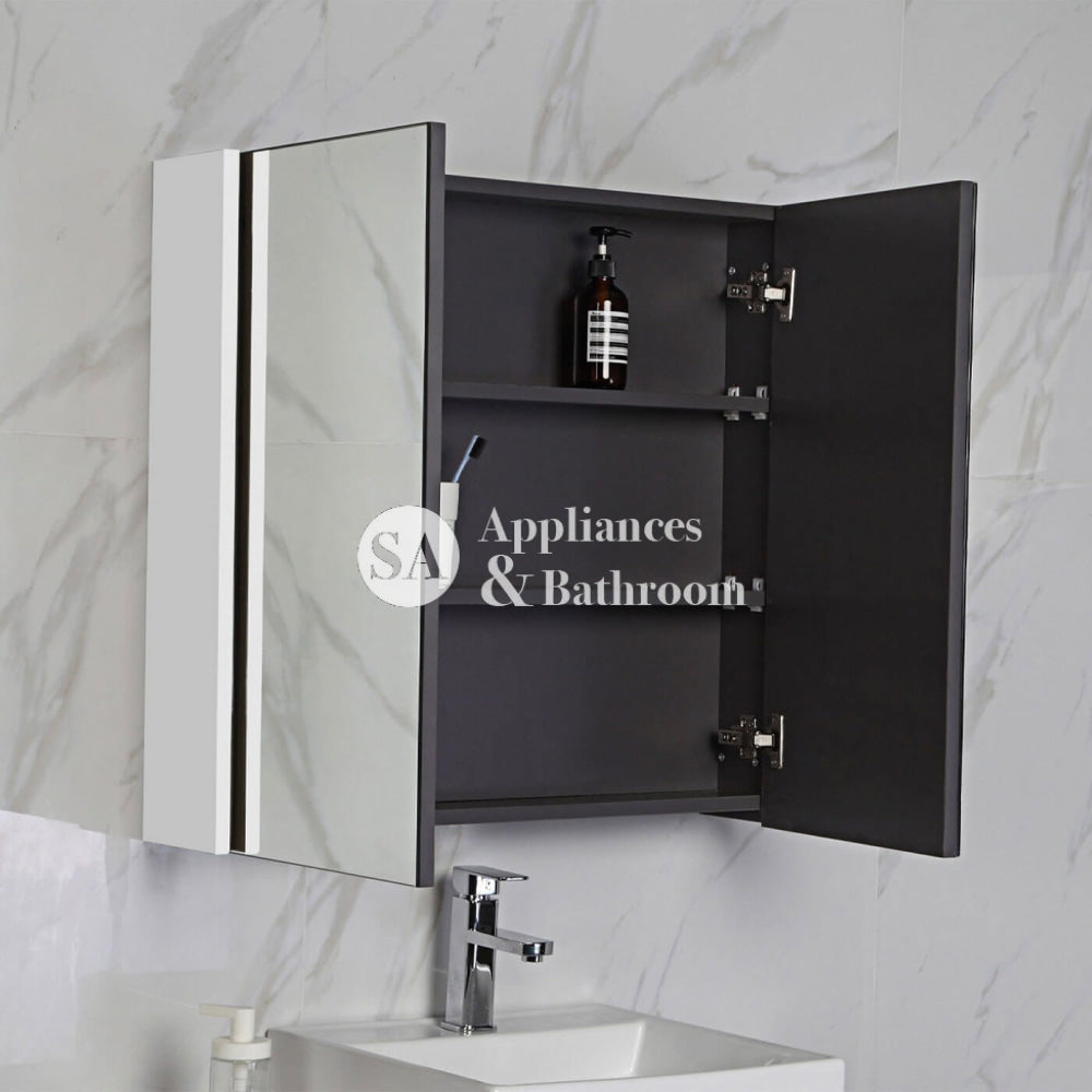 Bella Pencil Edge Mirror Shaving Cabinet Matte White / 600mm Mirrors & Cabinets