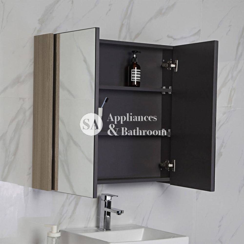 Bella Pencil Edge Mirror Shaving Cabinet Max Oak / 600mm Mirrors & Cabinets