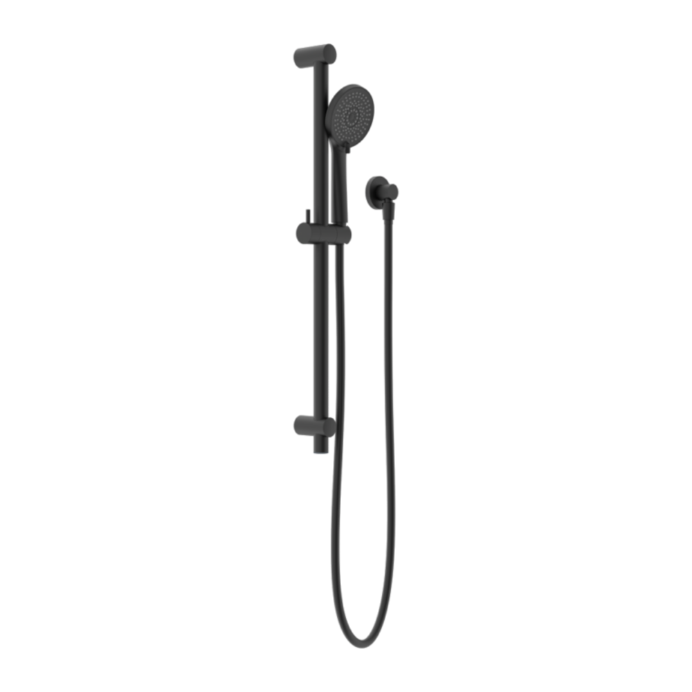 Nero Round Metal Project Rail Shower Matte Black NR318MB