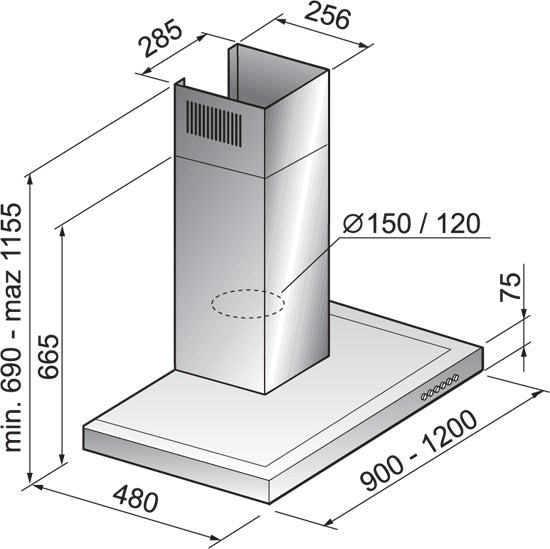 Blanco Bwc90X 90Cm Stainless Steel Canopy Rangehoods