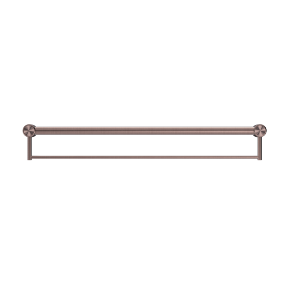 Nero Mecca Care 32mm Grab Rail With Towel Holder 900mm Brushed Bronze NRCR3230BBZ