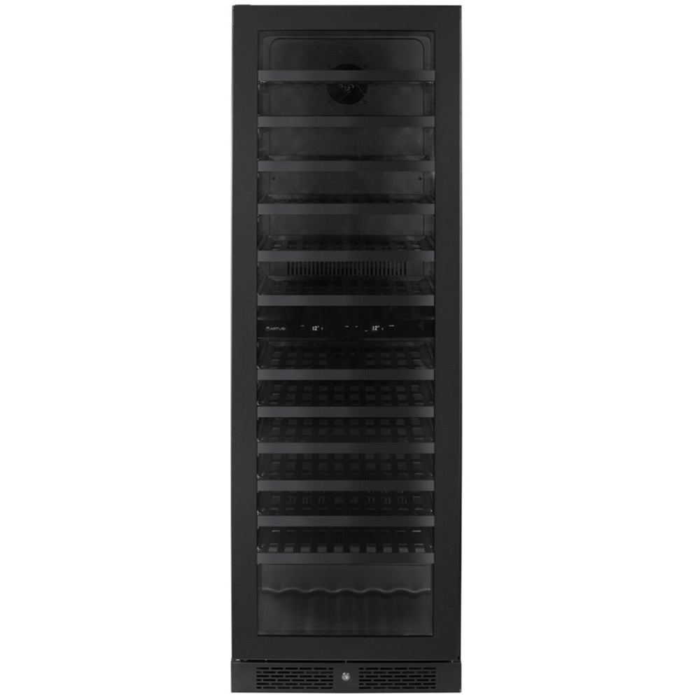 Artusi AWC154BV Dual Zone Wine Cooler, 125 Bottle, Reversible Door, Matte Black