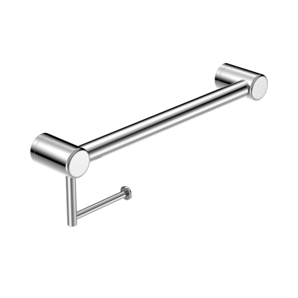 Nero Mecca Care 32mm Grab Rail With Toilet Roll Holder 450mm Chrome NRCR3218ACH