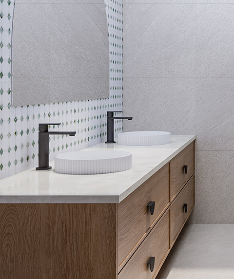 Seima 192940 Cleo 380 Fluted Round Semi-Inset Basin, 380x380mm, Gloss White