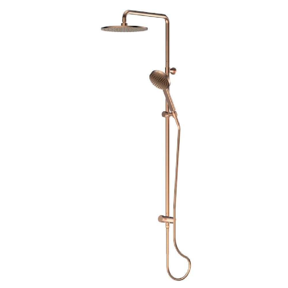 Greens Lavish Brass Twin Rail Shower, PVD Brushed Copper, 239103BC