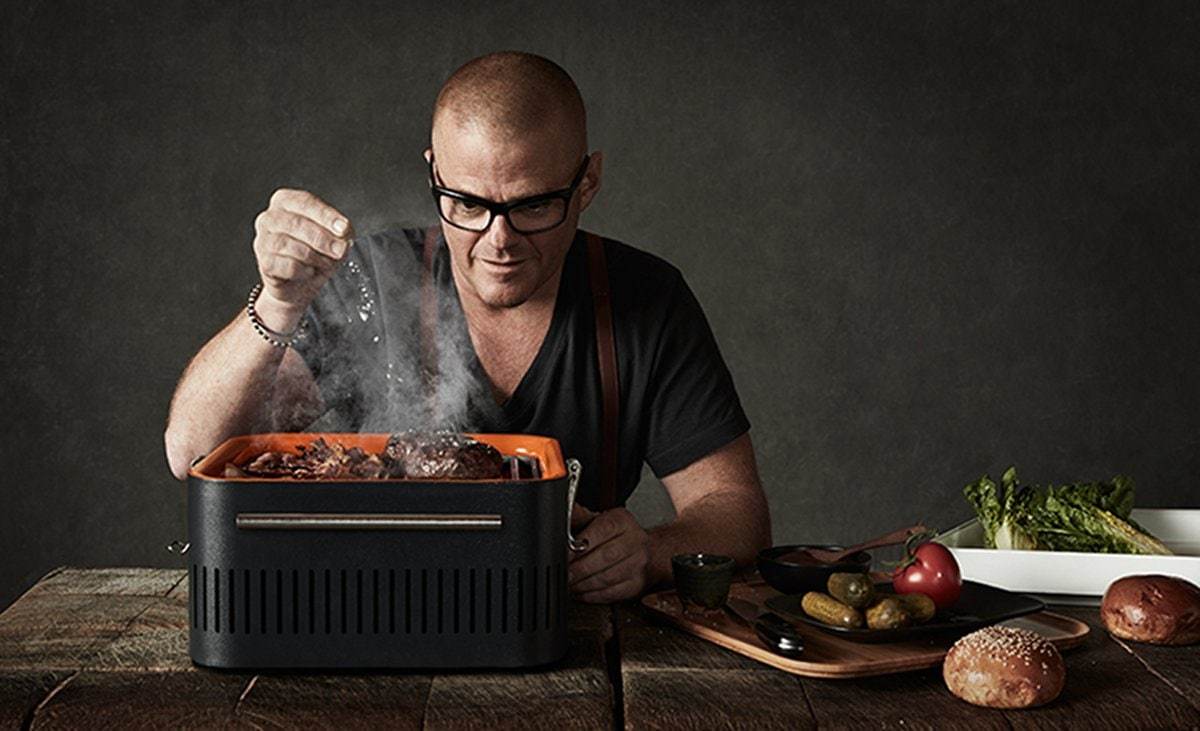 Everdure by Heston ECUBEO Blumenthal Cube Charcoal BBQ Orange