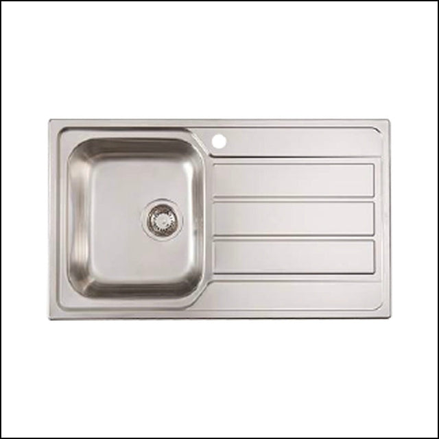 Euro Appliances Ms101S Right Hand Bowl Single And Drainer Sink Top Mounted Kitchen Sinks