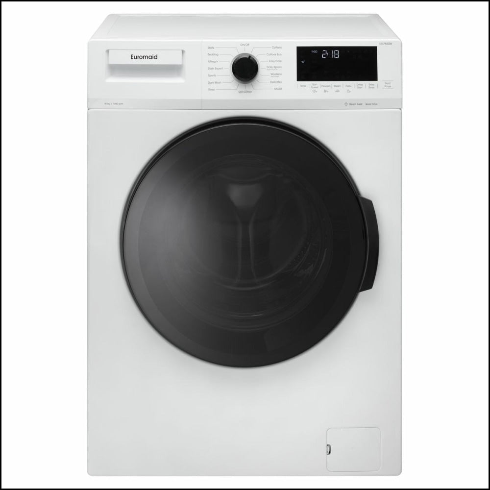 Euromaid Eflp850W/S 8.5Kg European Made Front Load Washing Machine + Supershort Wash Washers