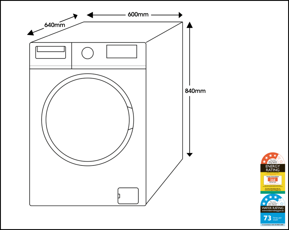 Euromaid Eflp850W/S 8.5Kg European Made Front Load Washing Machine + Supershort Wash Washers