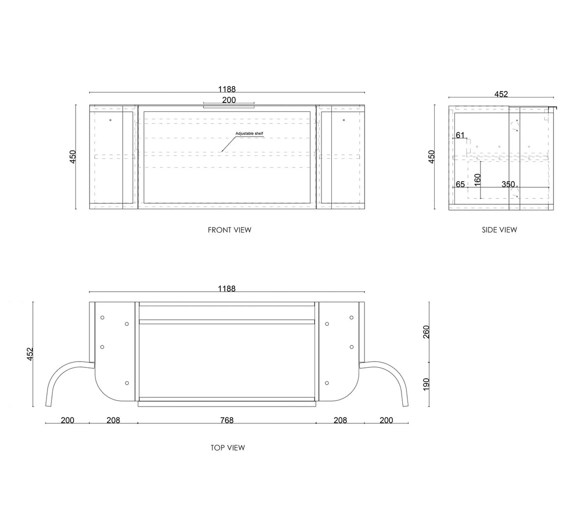 Otti Hampshire Wall Hung Vanity, Satin White