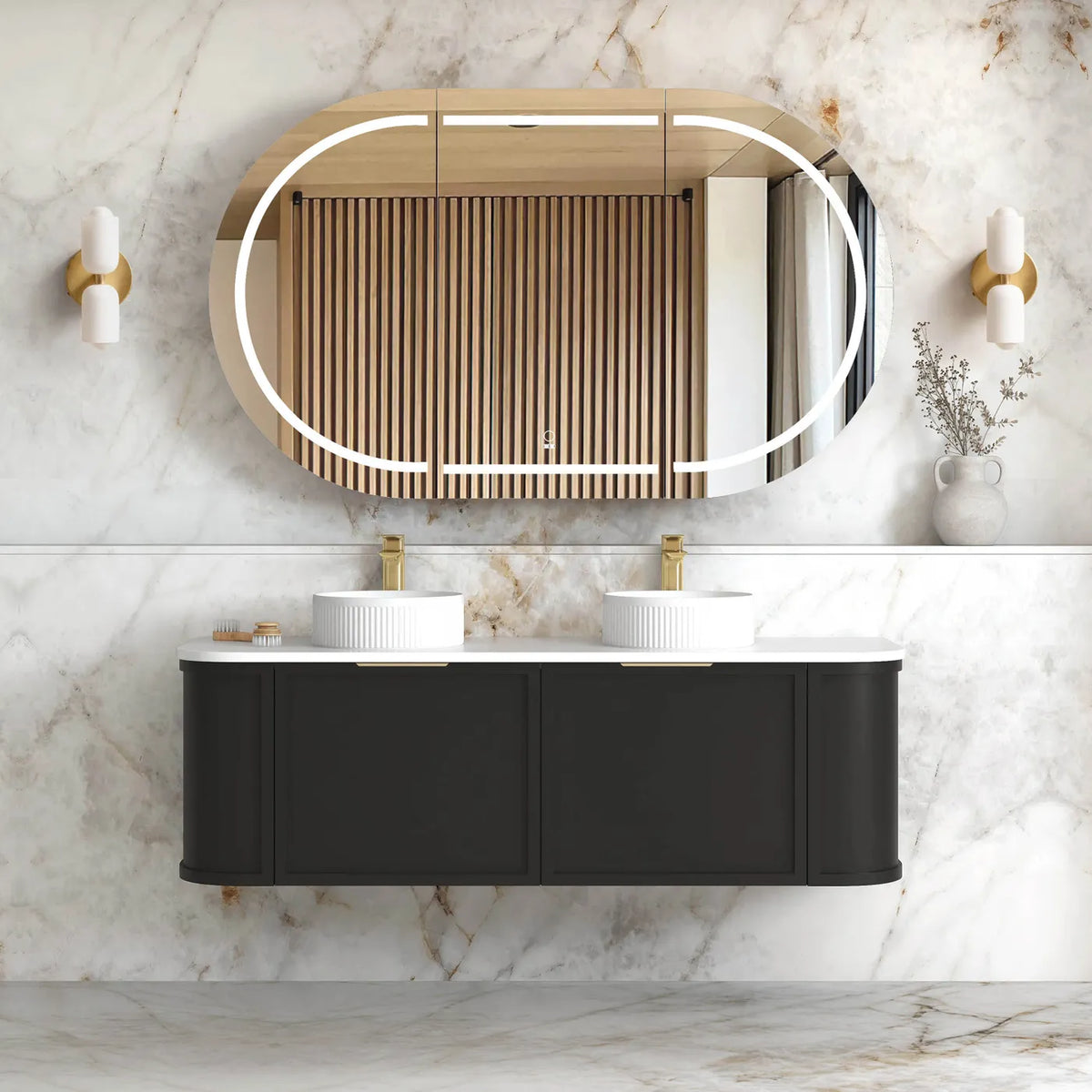 Otti Hampshire Wall Hung Vanity, Satin Black