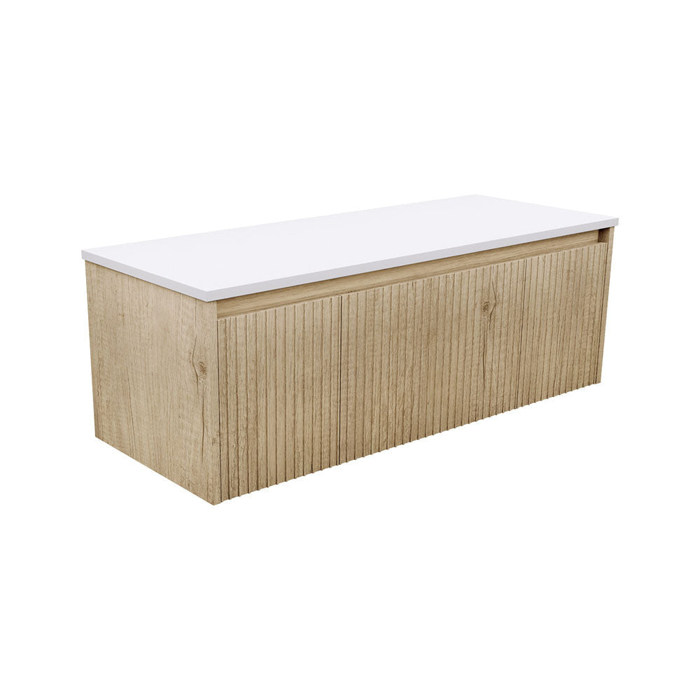 Fienza 120RS-C Alina Fluted Scandi Oak 1200 Wall-Hung Cabinet Cabinet Only No Top - Vanity Units