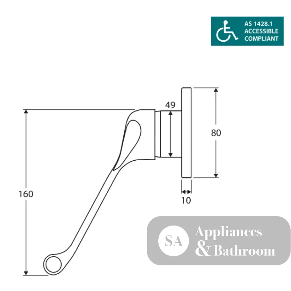 Fienza 211101D Stella Care Chrome Wall Mixer - Accessible Taps