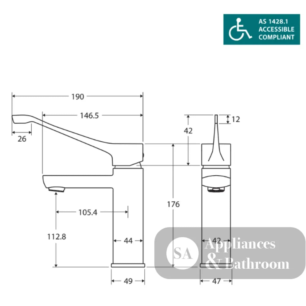 Fienza 218103BD Koko Care Basin Mixer Tap Matte Black - Basin Mixer