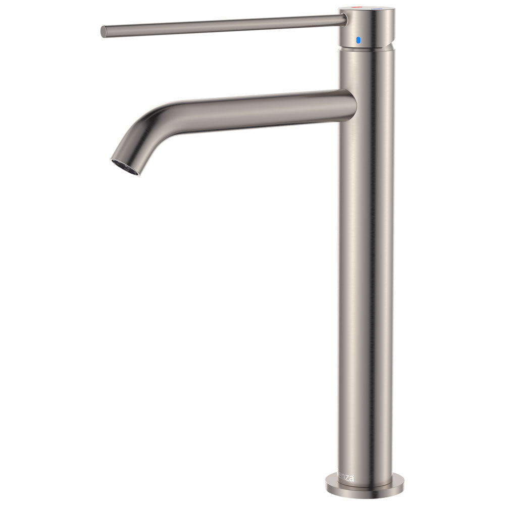 Fienza 228107DB-LF Kaya Care Tall Basin Mixer Brushed Nickel - Mixer Taps Care and Assisted Living
