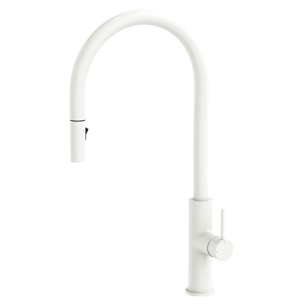 Fienza 228108MW-LF Kaya Pull Out Sink Mixer Matte White - Kitchen Mixer Taps