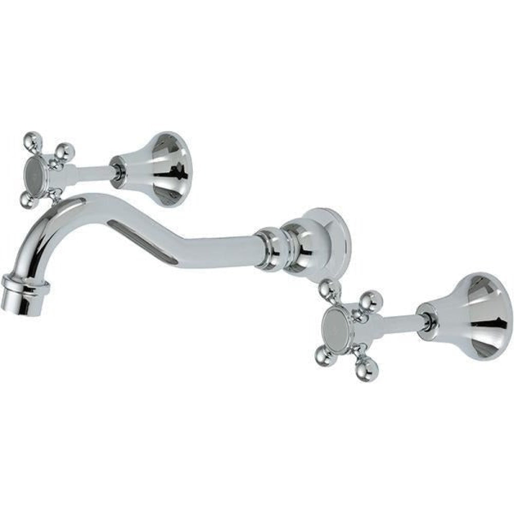 Fienza 336102 Lillian Shepherds Crook Bath Set Chrome Tapware 3 Piece