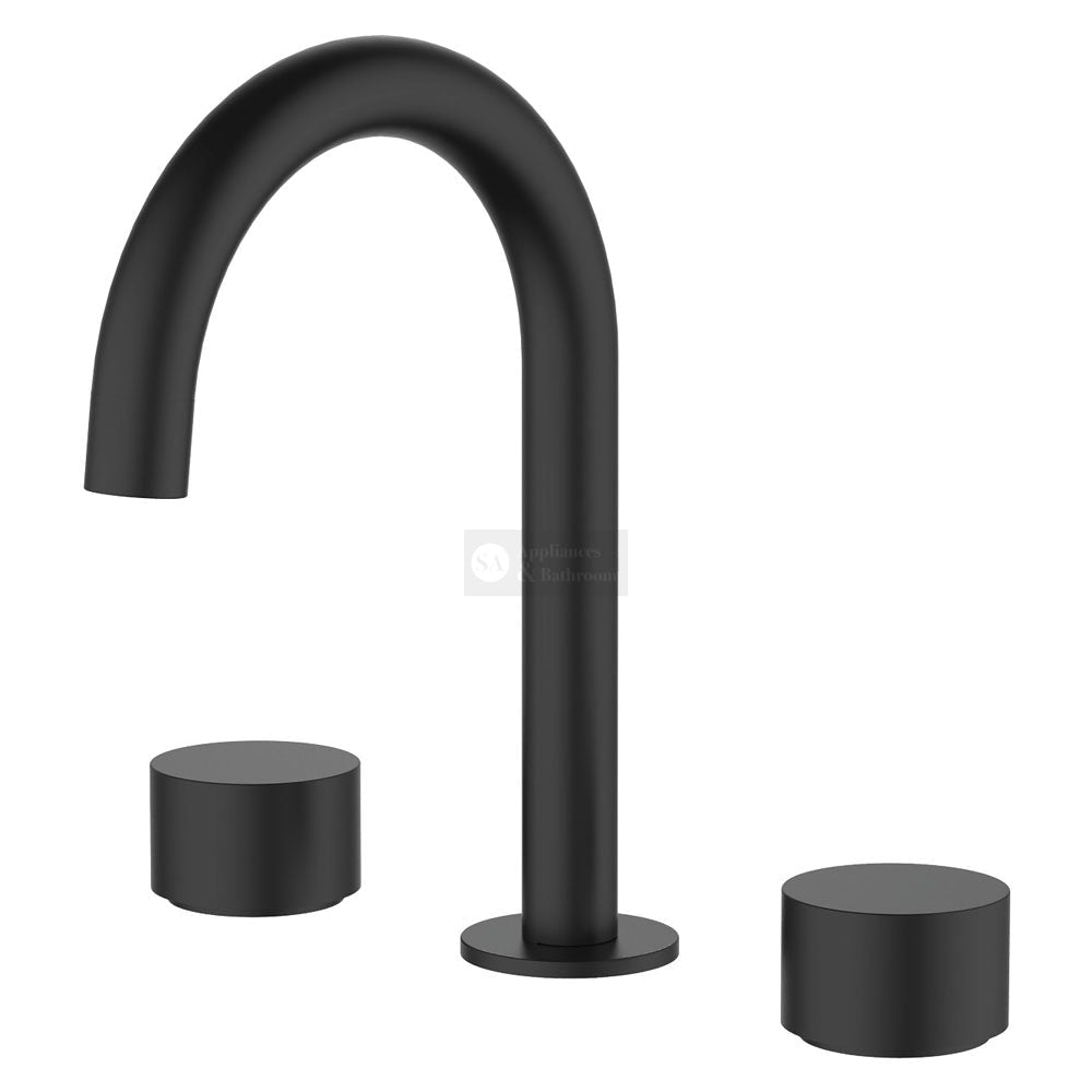 Fienza 338101B-LF Kaya Round Hob Set Round Taps Matte Black