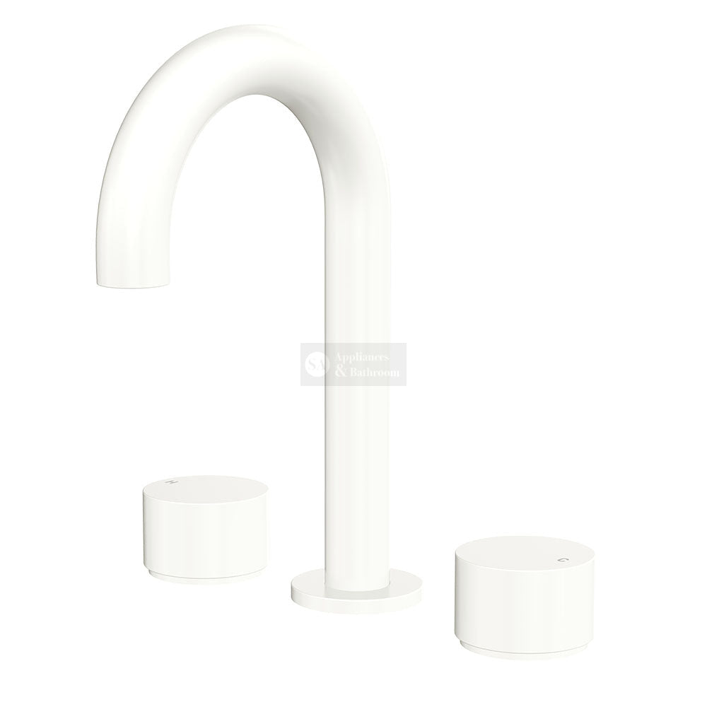 Fienza 338101MW-LF Kaya Round Hob Set Round Taps Matte White