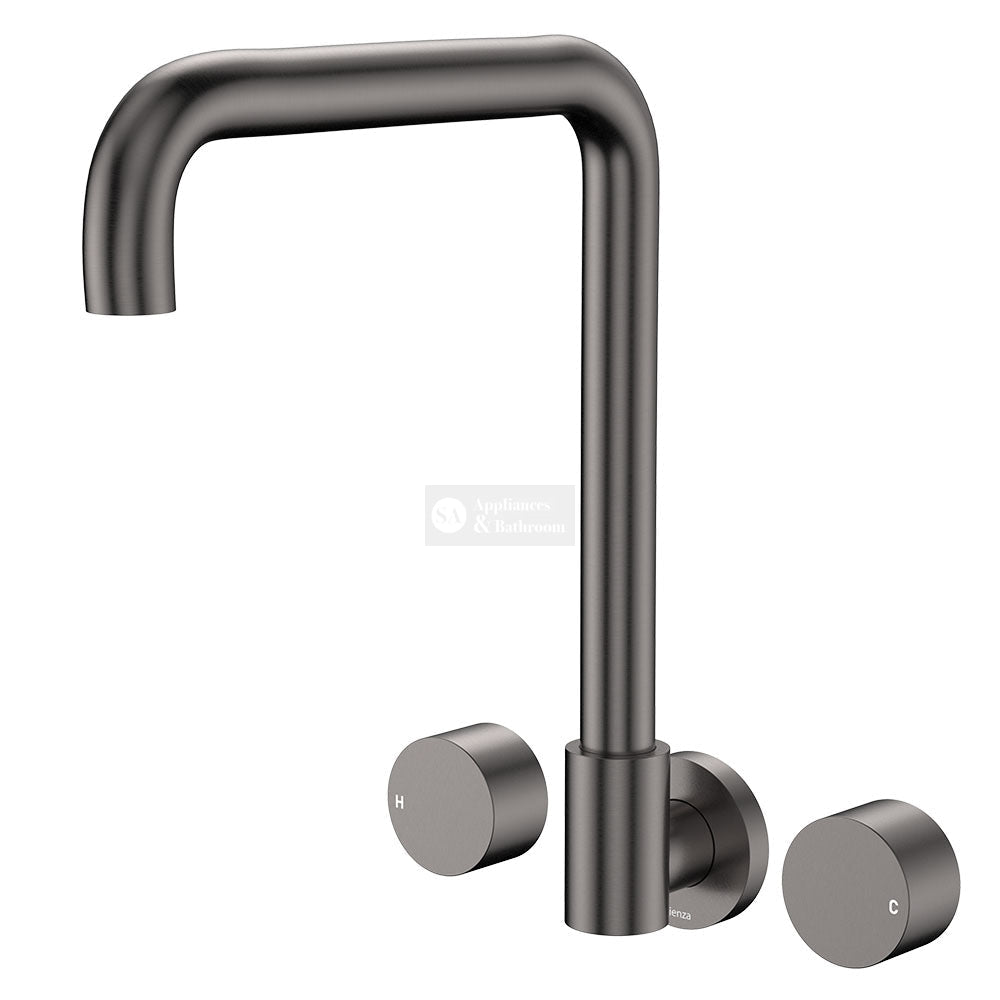 Fienza 338105GM-LF Kaya Squareline Wall Set Round Taps Gun Metal