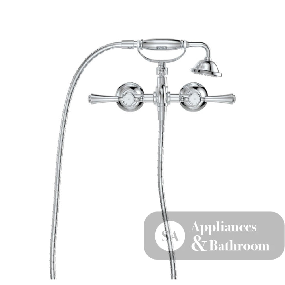 Fienza 339105CC Lillian Lever Exposed Bath Tap Set with Hand Shower Chrome - Bath Fillers