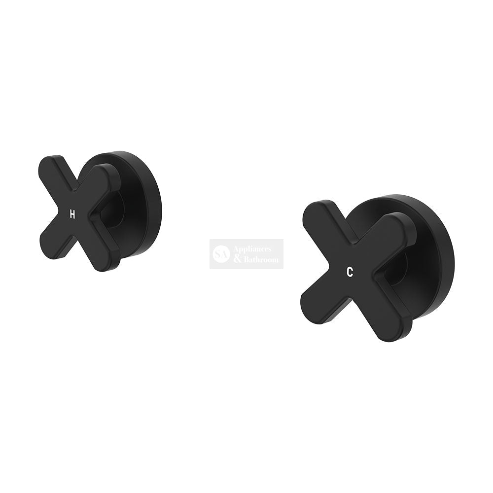 Fienza 343104B-LF Kaya Cross Wall Taps Matte Black